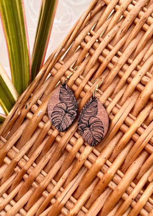 The Island Monstera- Handcrafted Earring