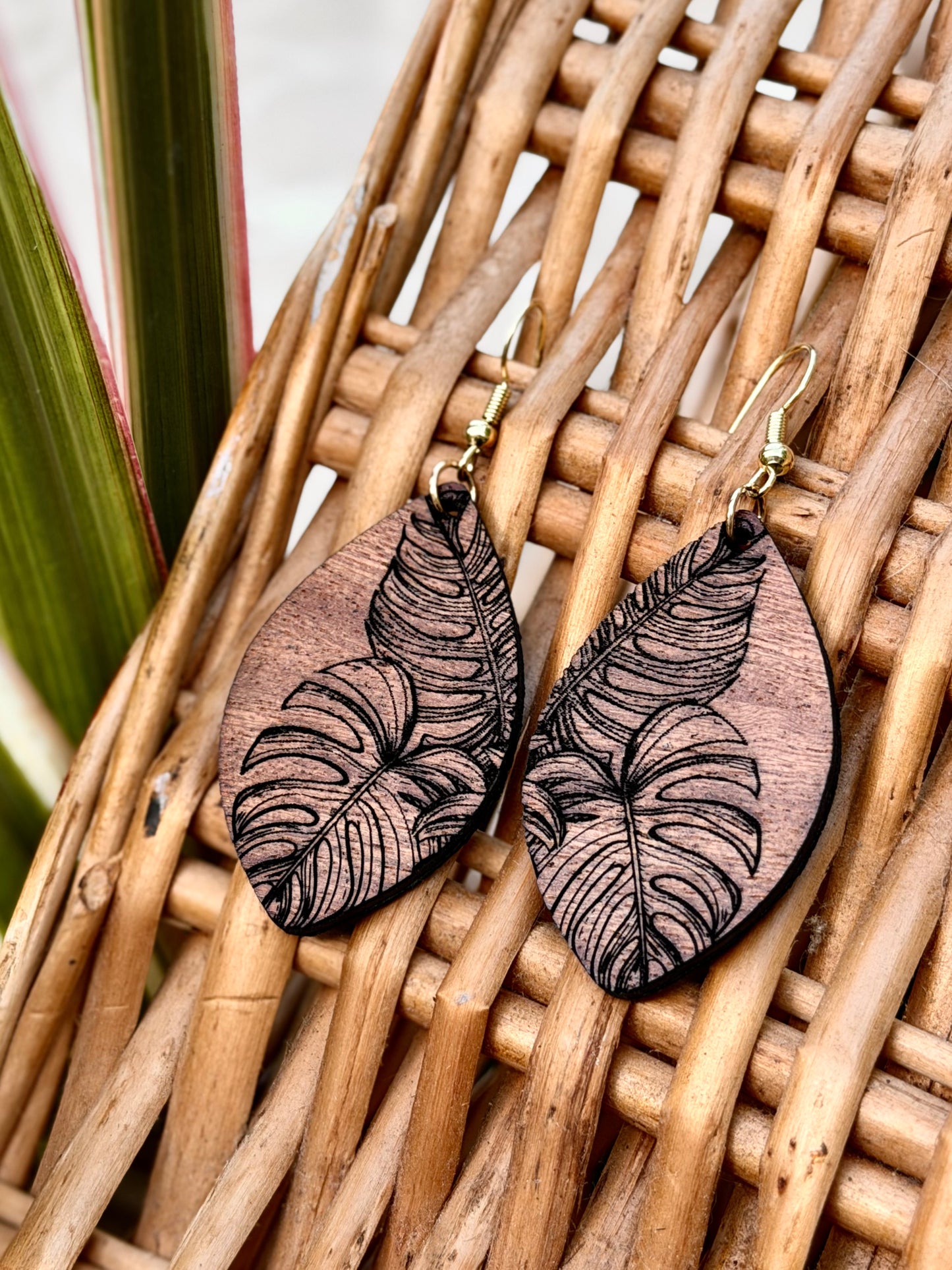 The Island Monstera- Handcrafted Earring