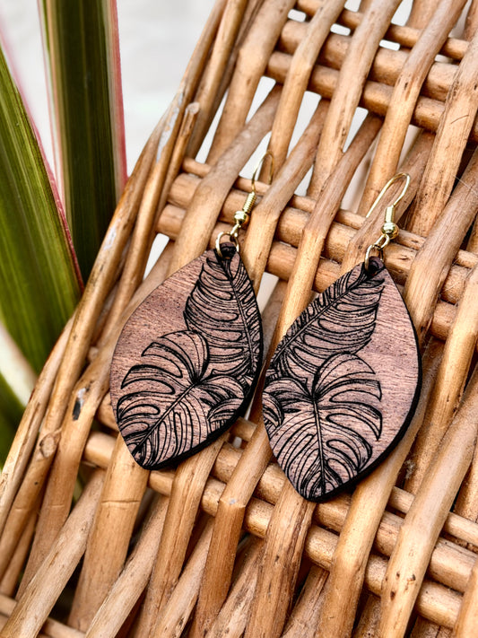 The Island Monstera- Handcrafted Earring